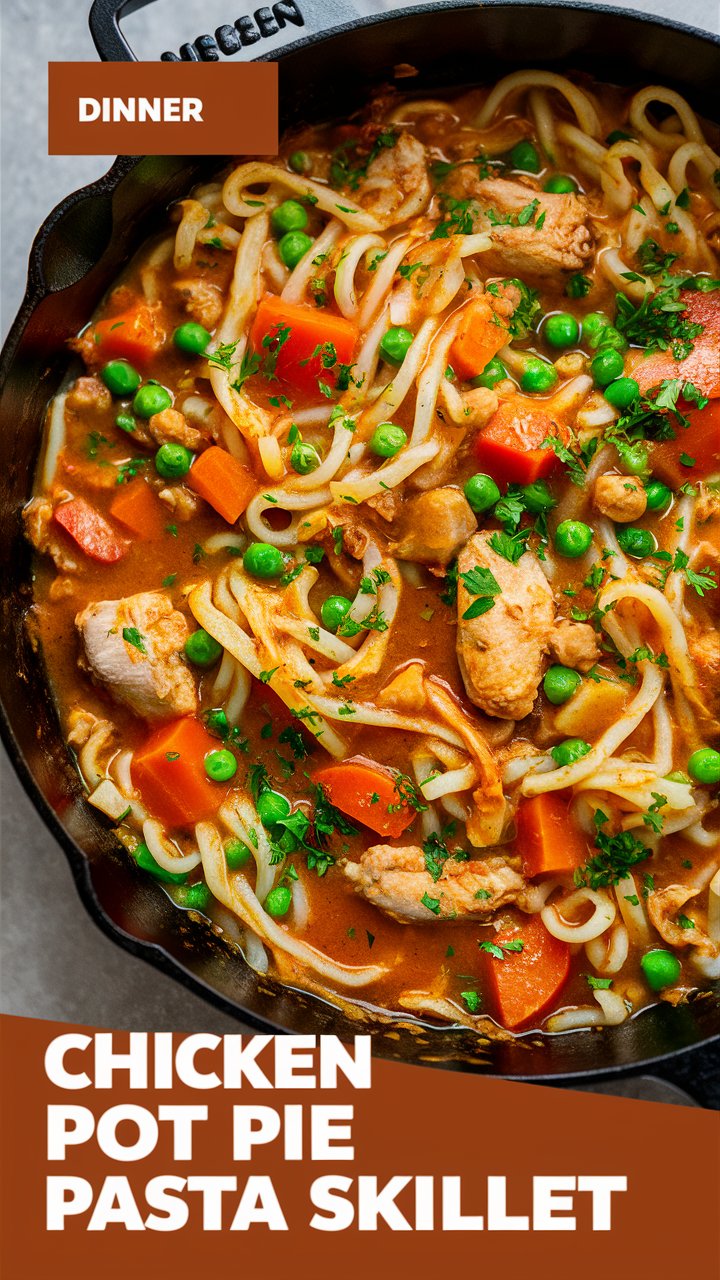 Creamy Chicken Pot Pie Pasta Skillet Ultimate Recipe